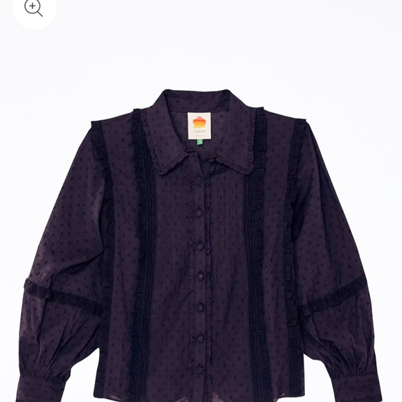 farm rio black cotton blouse - Picture 9 of 9